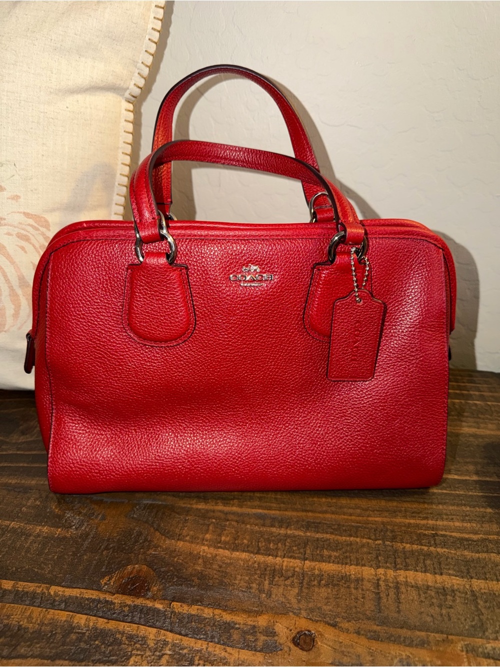 Coach Nolita Satchel in Red Pebble Leather